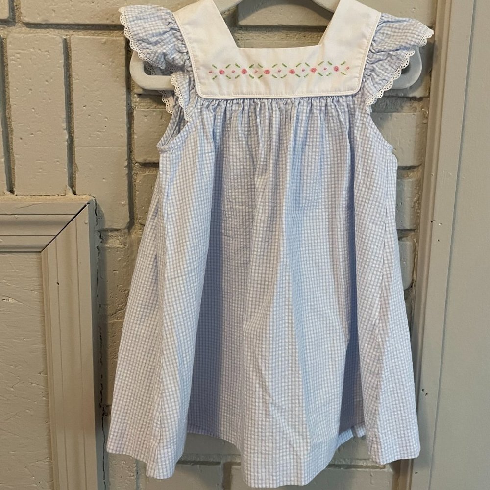 Anavini Blue Dress with Flowers